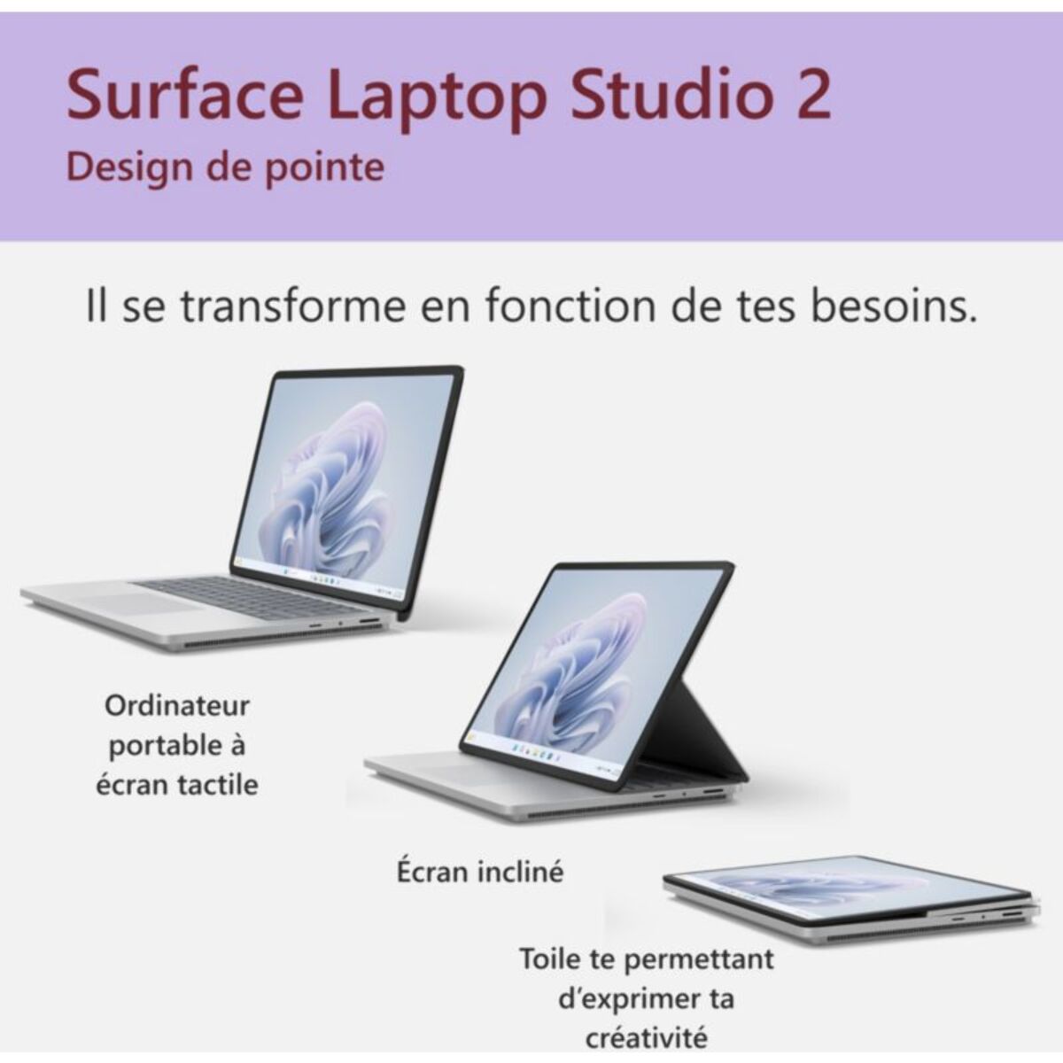 Ordinateur portable MICROSOFT Surface Laptop Studio 2 i7-32-1To