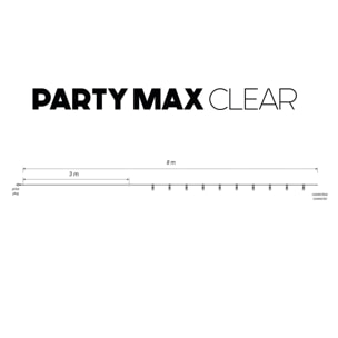 Guirlande lumineuse extérieur beige 10 globes transparents raccordable LED blanc chaud PARTY MAX CLEAR CREAM 8m