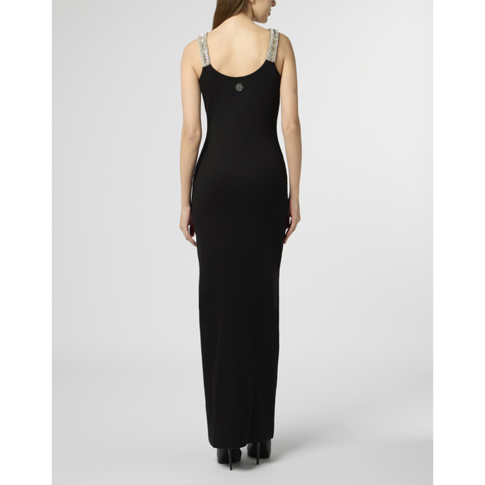 PHILIPP PLEIN Long Tank Dress Strass Hexagon