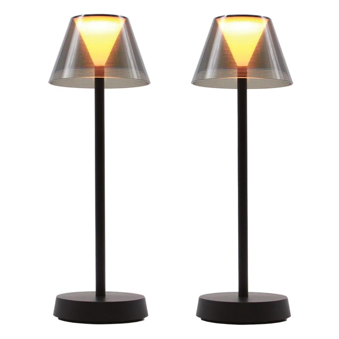 2 Lampes de table sans fil BEVERLY H34CM