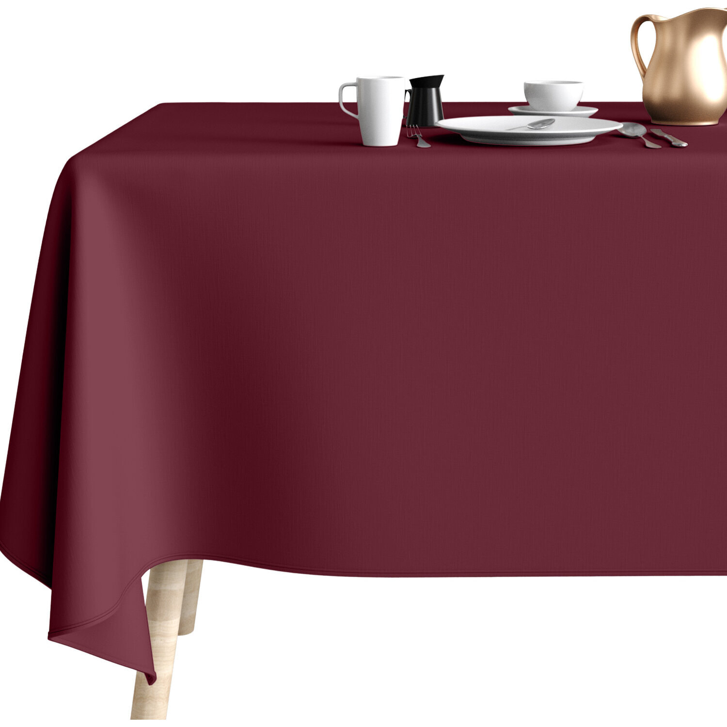 Nappe imprimée Coton Anti Tache Aubergine