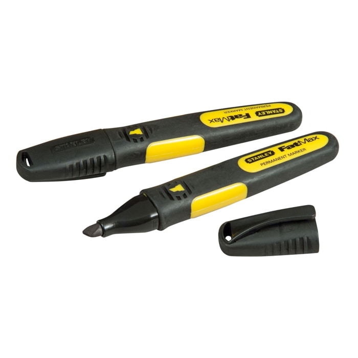 Lot de 2 Marqueurs noirs, pointe large biseautée