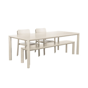 Table de jardin aluminium + 4 assises + 1 banc SAVANNAH + SACRAMENTO + MADISON