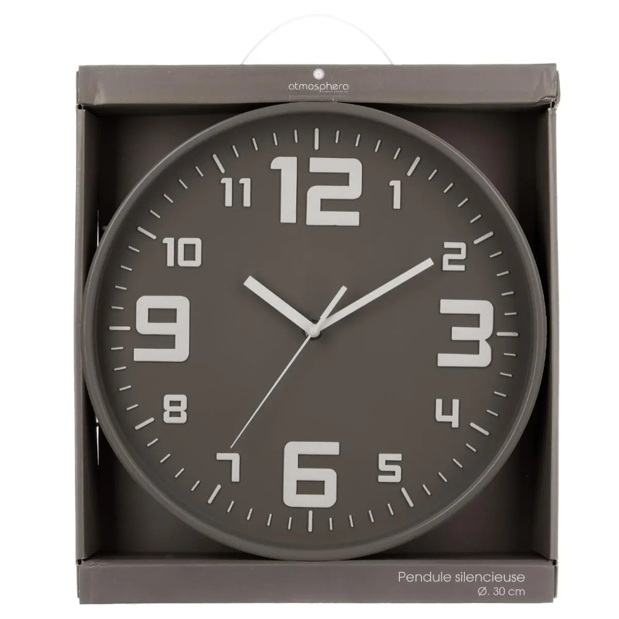 Horloge métal gris D30cm