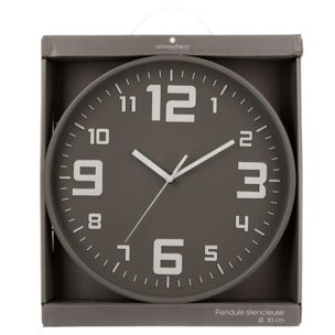Horloge métal gris D30cm