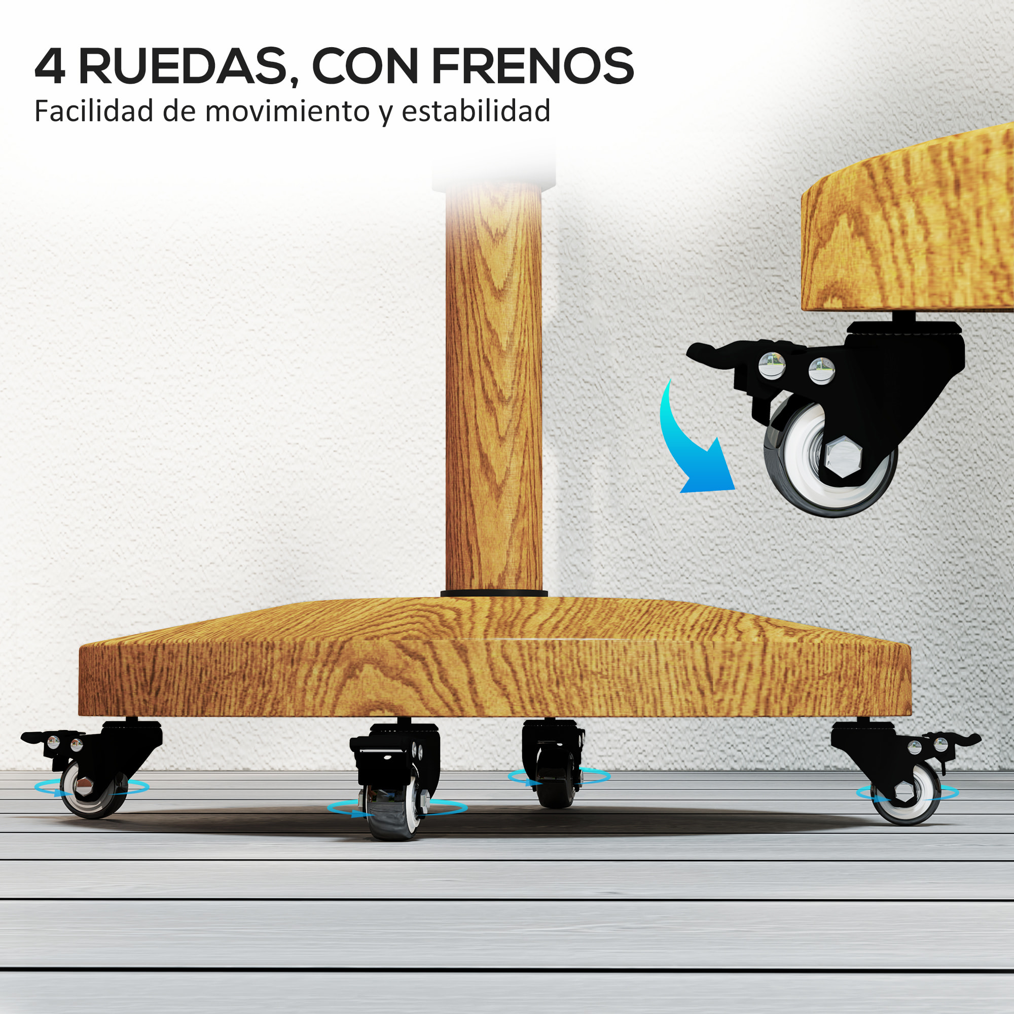 Base para Sombrilla Redonda Soporte para Parasol con Ruedas Pie para Sombrilla con Relleno de Cemento Peso 24,5 kg para Jardín Terraza Natural