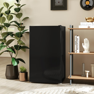 Nevera Pequeña 91 L con Congelador, Mini Frigorífico Silenciosa, Frigorífico Pequeño Bajo Encimera con Temperatura Regulable 5 Niveles, Puerta Reversible y Estantes Ajustables, Negro