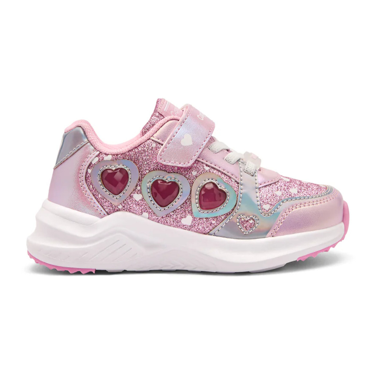 Zapatillas de Luces de Niña con Estampado de Corazón