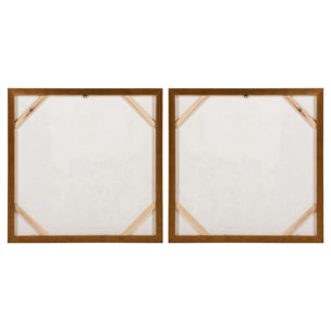 Set 2 Cuadros 80% Pintado A Mano Y Foil 80x4x80 Cm
