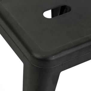 Sgabello New Bristol Vacchetti in ferro nero cm38x38h45