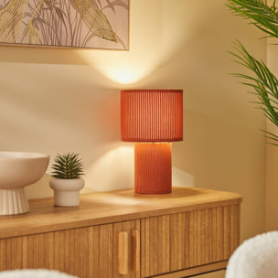 Lampe Jolina cylindrique H.28cm terracotta