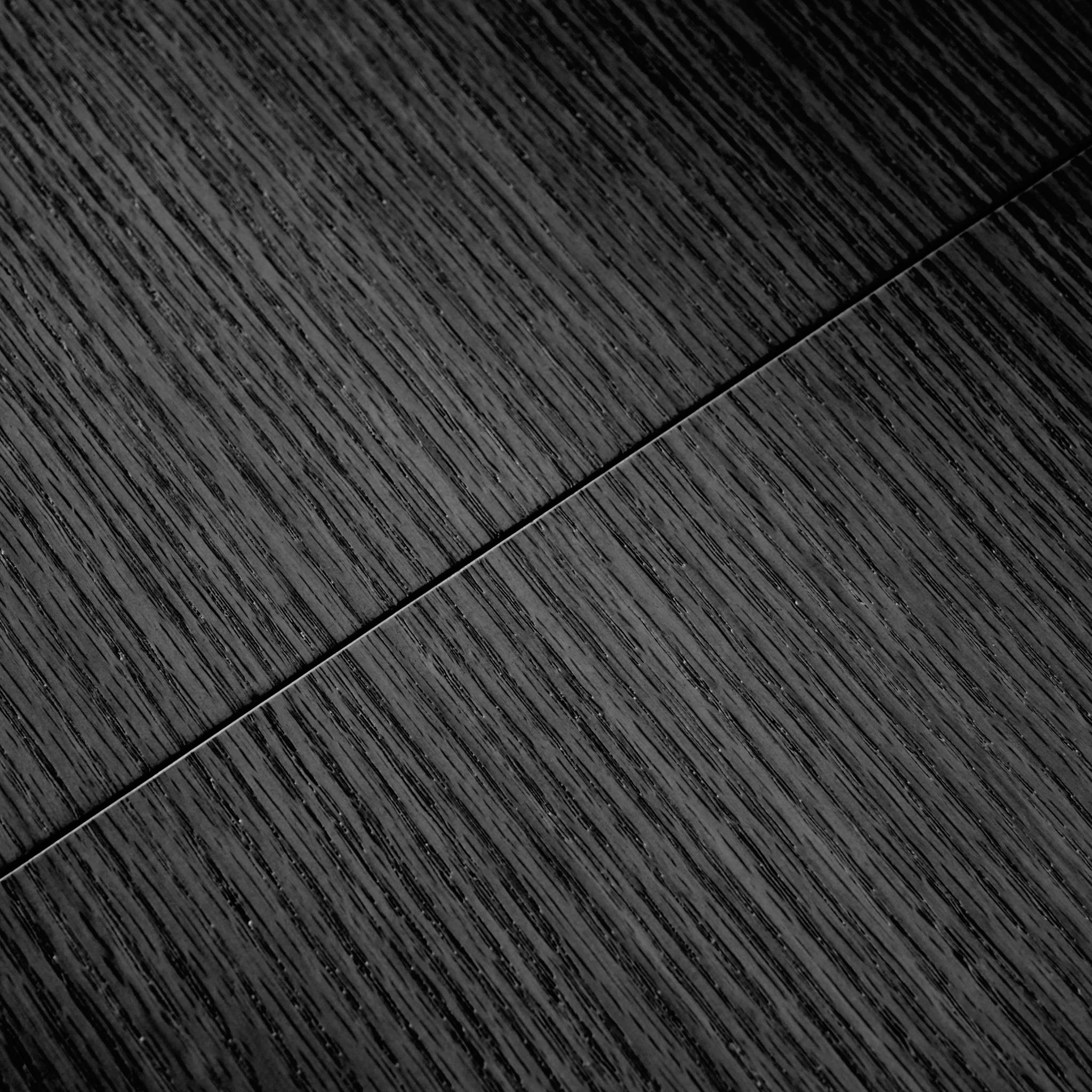 Table à manger rectangulaire extensible bois d'hévéa et placage chêne noir 6-8 places 170-210cm - Albane