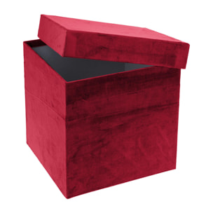 Set Di 2 Scatole Quadrate In Velluto. Altezza 26,5 Cm - Pezzi 1 - 26,5X26,5X26,5cm - Colore: Rosso - Bianchi Dino - Decorazioni Varie