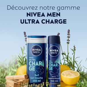 Pack de 6 - Nivea - Gel Douche Homme Ultra Charge FOOT 150ml