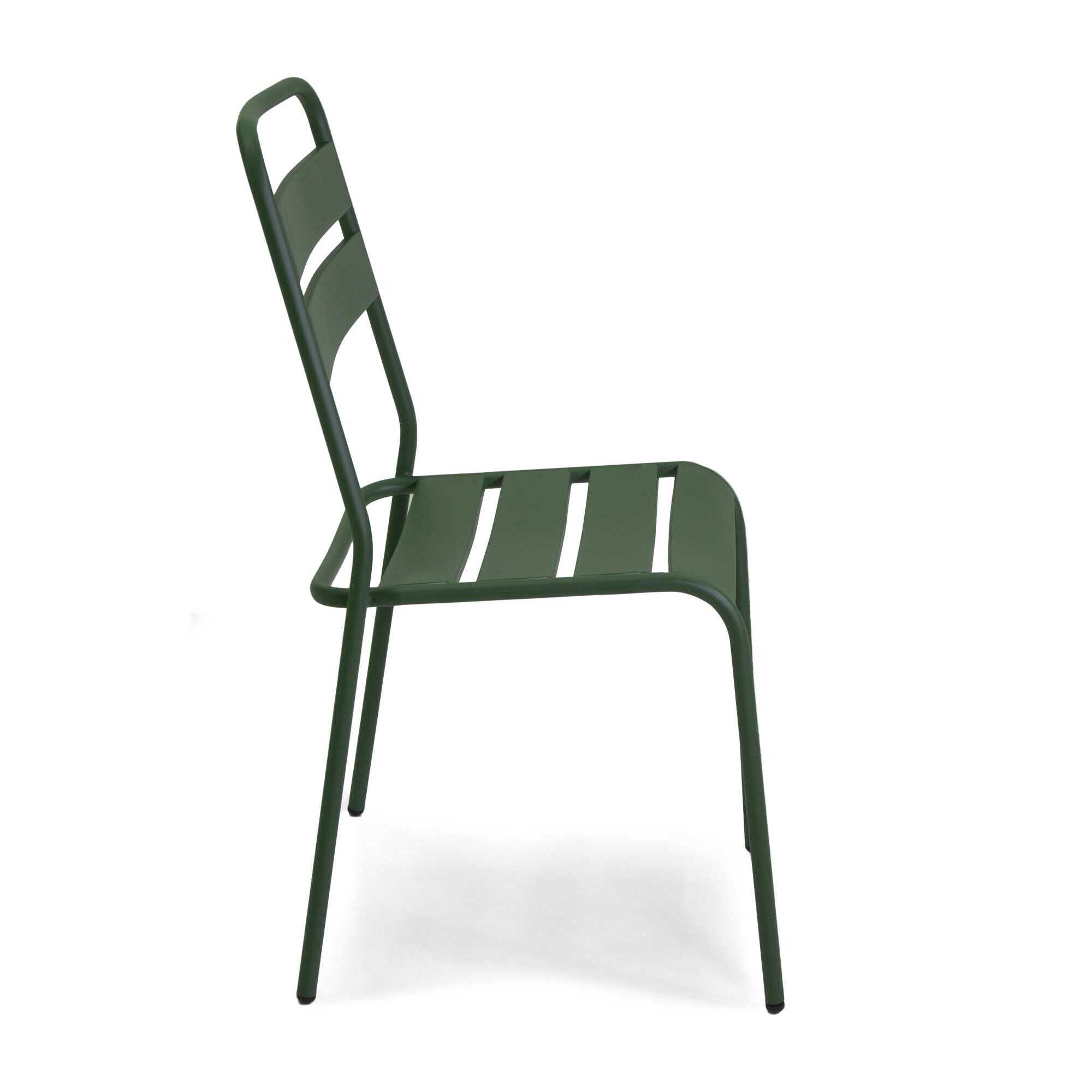 Sedia Rovigo Vacchetti in metallo verde cm50x54h42/87