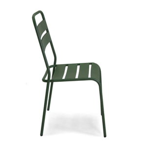Sedia Rovigo Vacchetti in metallo verde cm50x54h42/87