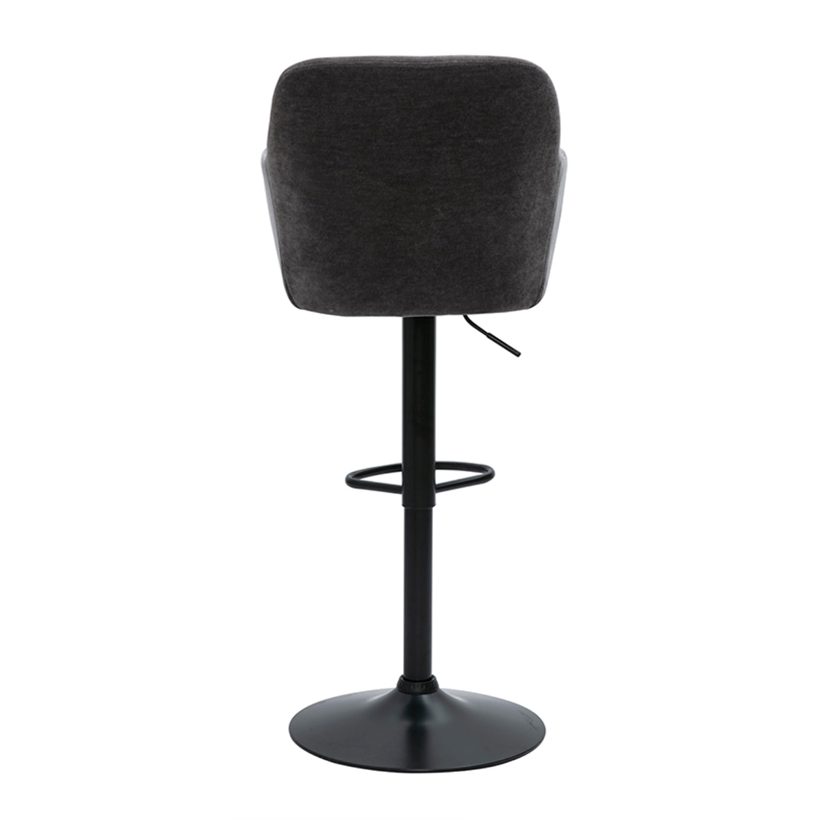 Tabourets de bar réglables tissu effet velours gris foncé et métal (lot de 2) AMIKA