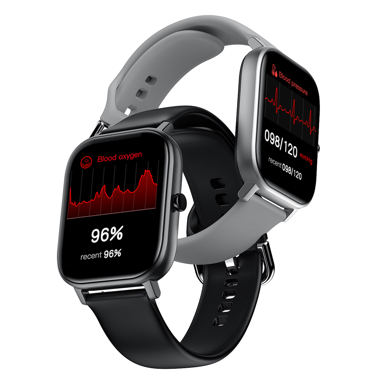 Smartwatch L18 con termómetro. Monitor de salud con ECG, O2 en sangre y monitor de tensión. Modos deportivos.