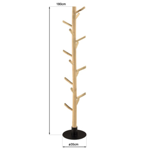 WILL - Porte-manteau multibranches en teck naturel