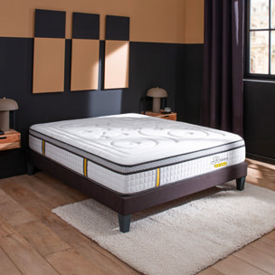 Ensemble Matelas Reina 2.0 & Sommier KIT15, 26 cm, Ressorts Ensachés et Mémoire de Forme, technologie Tri-Lattes, Soutien Ferme