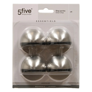 Lot de 4 stops-porte adhésifs argent