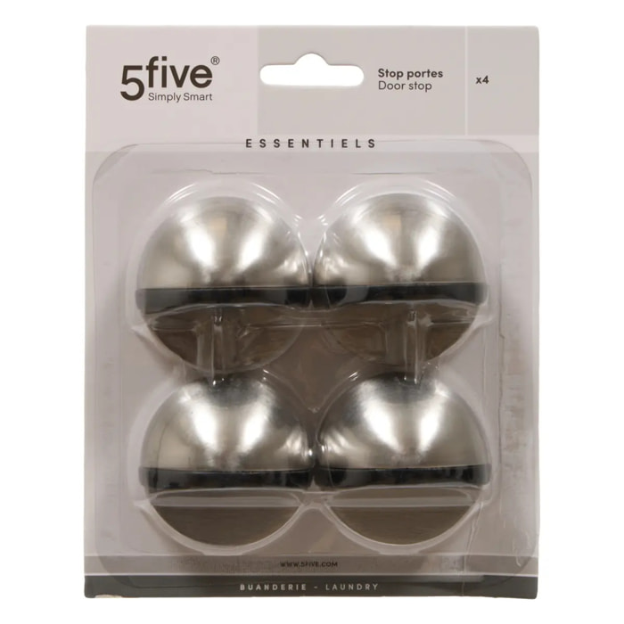 Lot de 4 stops-porte adhésifs argent