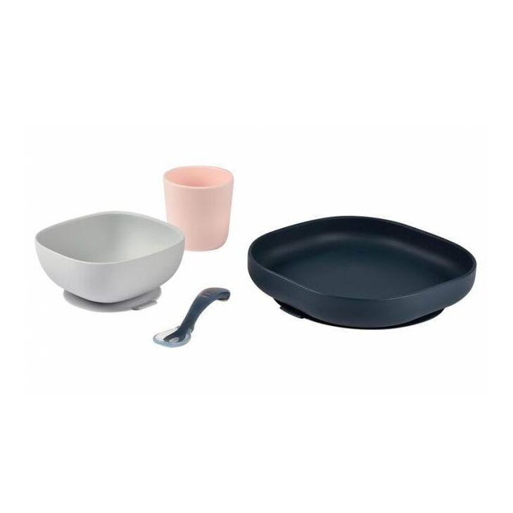Coffret repas BEABA silicone 4 pieces night Blue