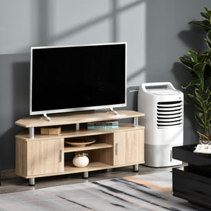 Soporte de TV con Estantes Puertas de 120x39,5x52cm Roble