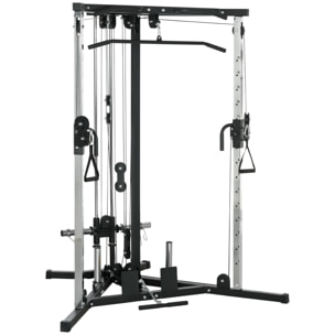 Máquina de Multiestación Musculación Entrenamiento para Hombro Brazos Placas de Peso de 100 kg Carga Max. 120 kg para Fitness Gimnasio en Casa 170x139x200 cm Negro