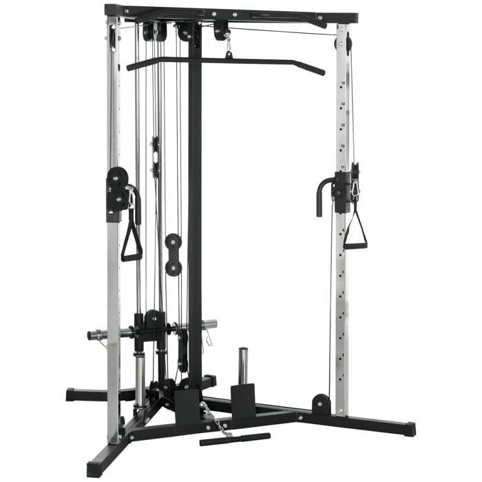 Máquina de Multiestación Musculación Entrenamiento para Hombro Brazos Placas de Peso de 100 kg Carga Max. 120 kg para Fitness Gimnasio en Casa 170x139x200 cm Negro