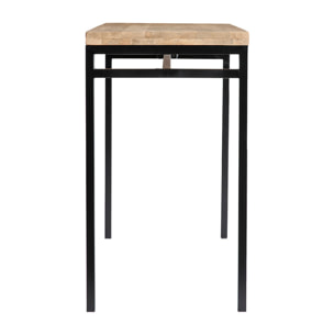 Table haute industrielle en bois manguier massif et métal noir L115 cm YPSTER