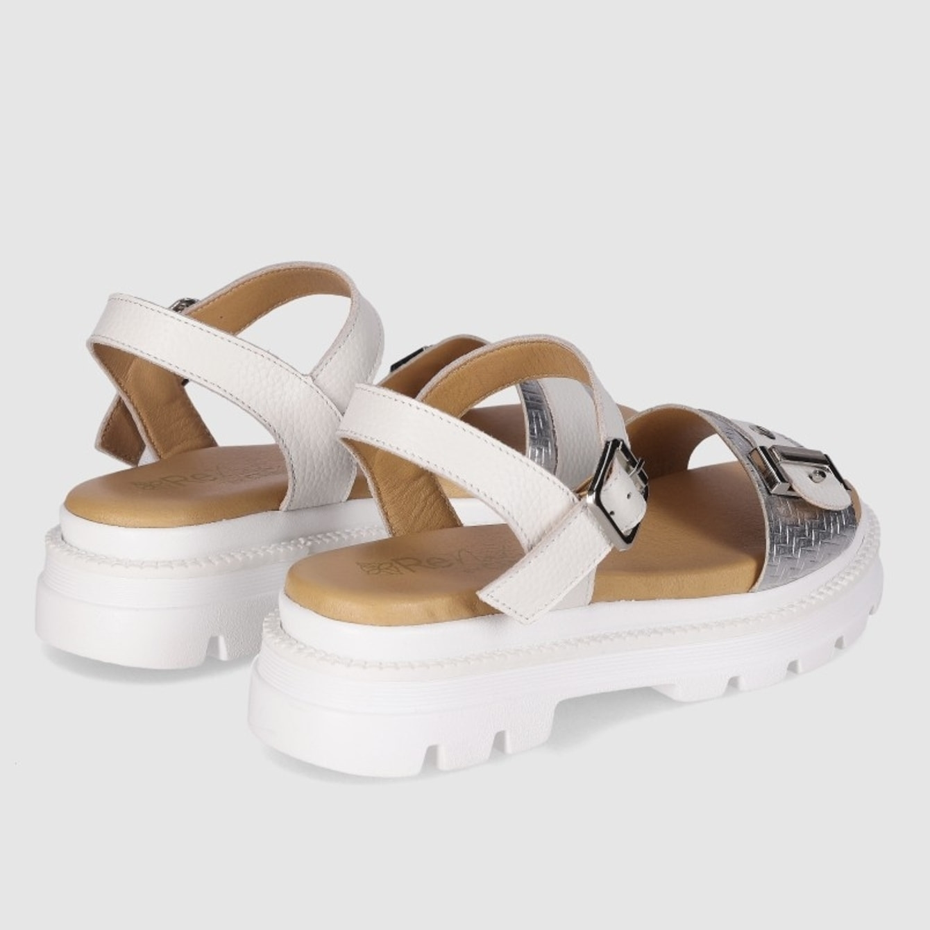 Sandalias de Piel - Blanco - Tacón: 3 cm