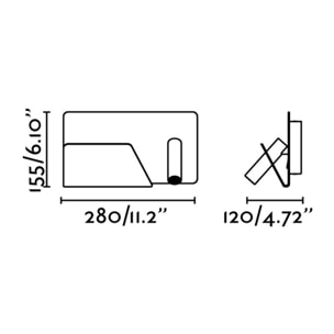 SUAU USB Lampada da parete grigio con lettore sinistra