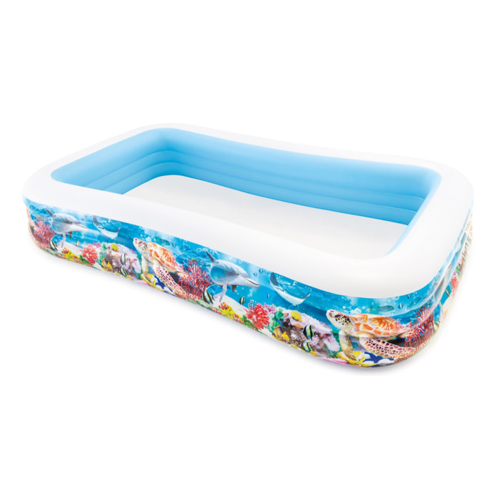 Intex Piscina Gonfiabile Swim Center Pesci, 305x183x56 cm