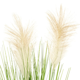 Plante artificielle "Plumeau" pot ciment H70cm