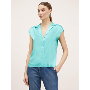 Motivi - Camicia a kimono in raso - Verde acqua