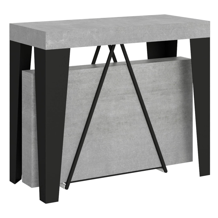 Consolle allungabile 90x40/300 cm Algo cemento telaio antracite