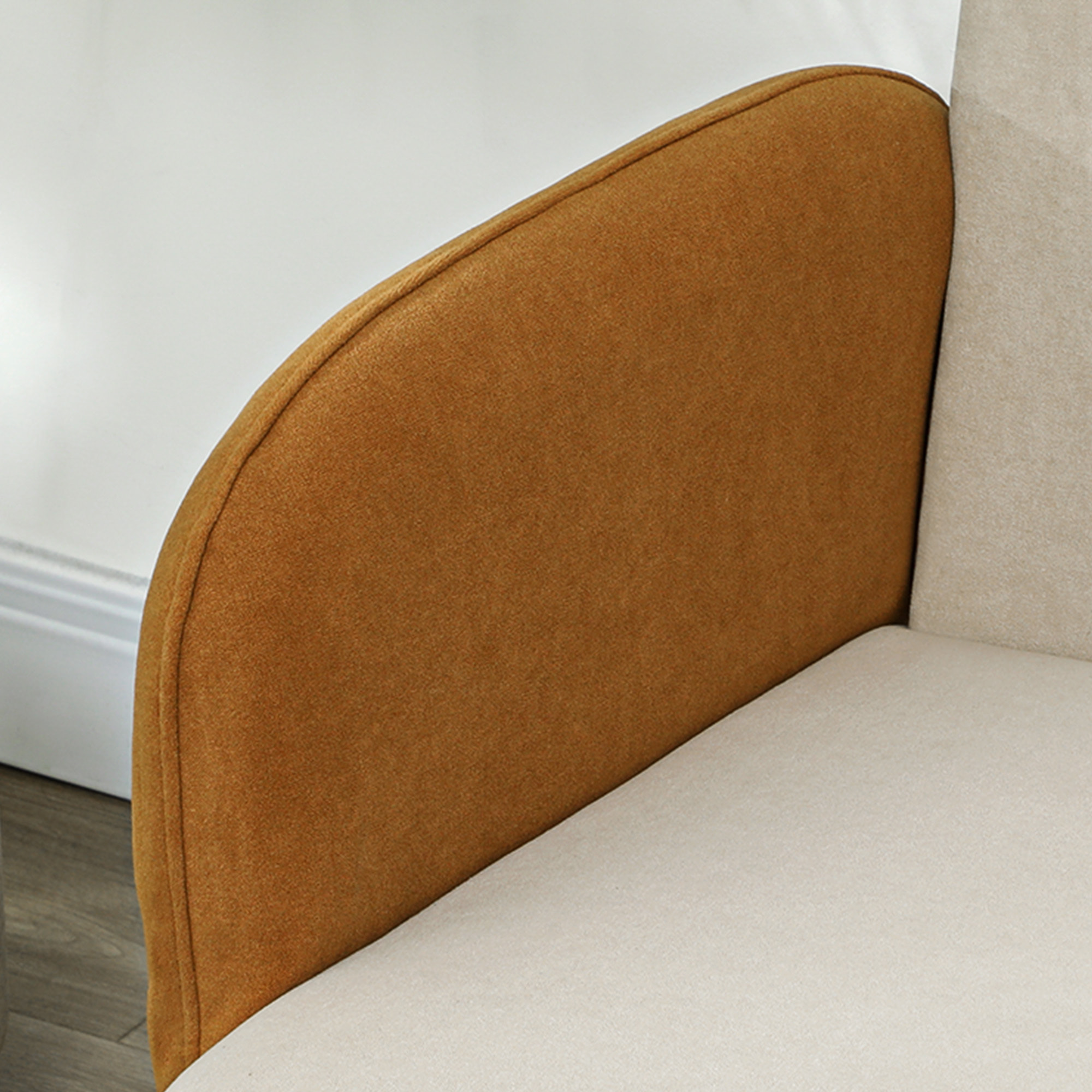 Sofá de 2 Plazas Tapizado en Terciopelo Sofá de Salón con Reposabrazos y Patas de Madera Sofá Pequeño Carga 240 kg para Dormitorio Oficina 130x74x76 cm Crema