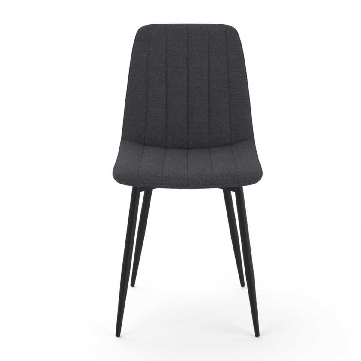 Chaises Fiona velours gris foncé pieds métal noirs - lot de 6