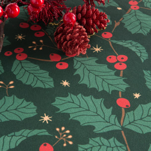 Mantel Antimanchas 100% Algodón Muerdago Verde