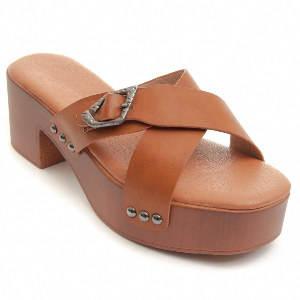 Sandalias de Tacón - Marron - Altura: 5 cm