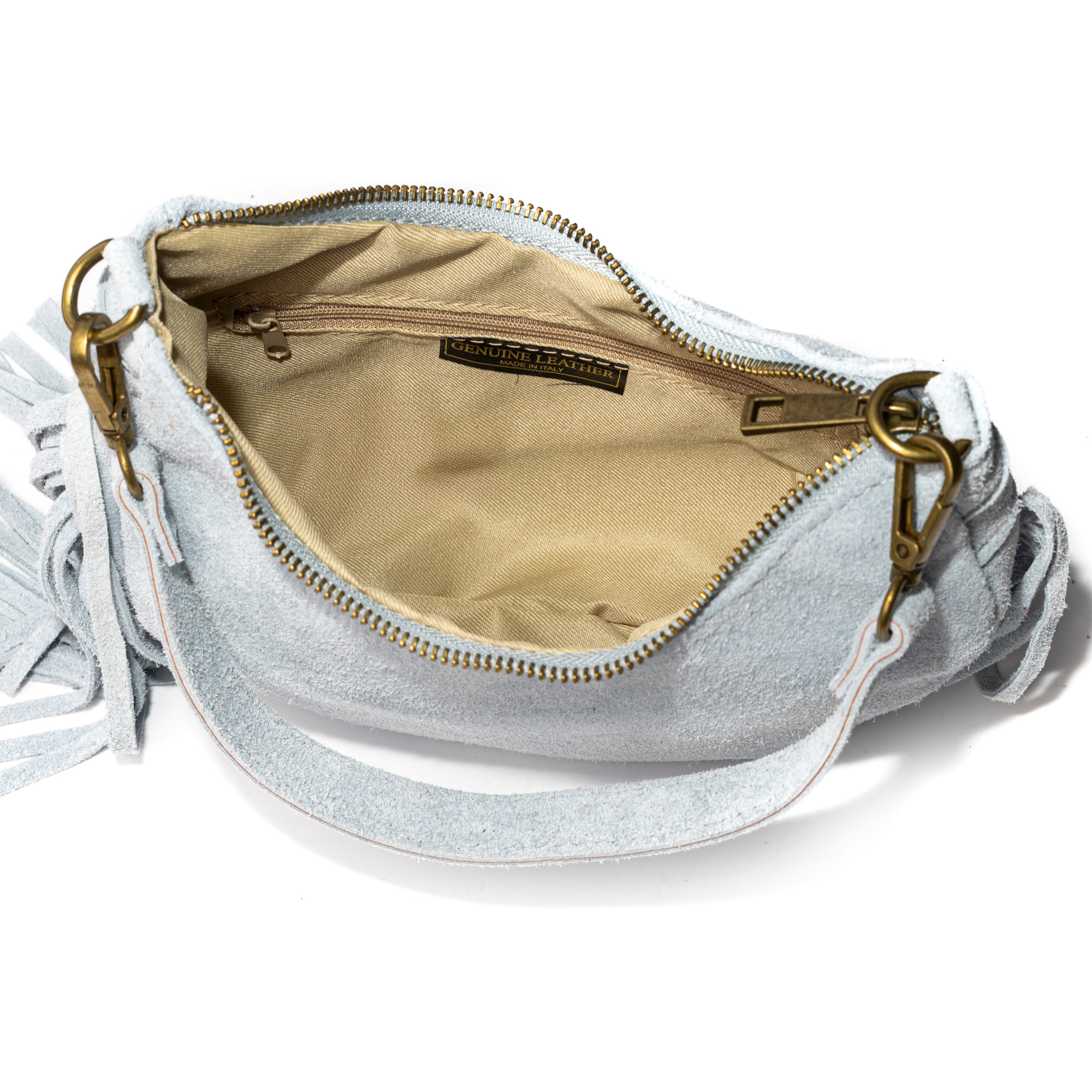 Ausonia bolso bandolera de piel auténtica Gamuza.