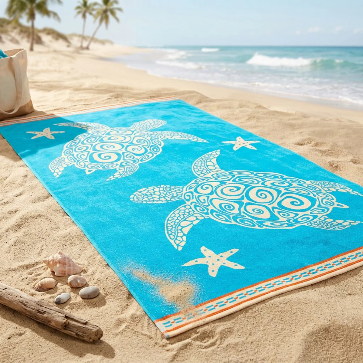 Serviette de plage éponge velours Jacquard - Caraz - 100x175cm - 470g/m²