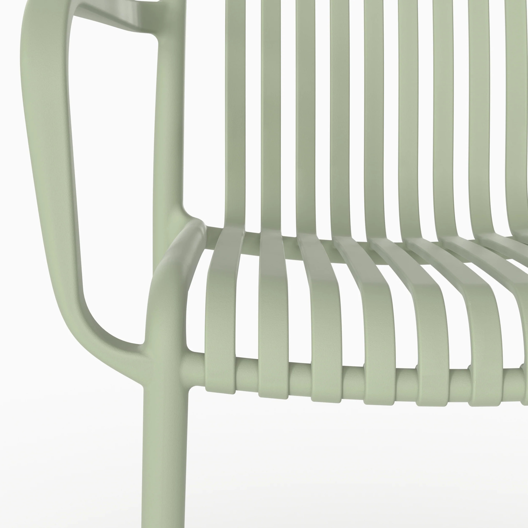 Lot de 2 chaises de jardin empilables en plastique vert pastel - Ivy