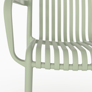 Lot de 2 chaises de jardin empilables en plastique vert pastel - Ivy