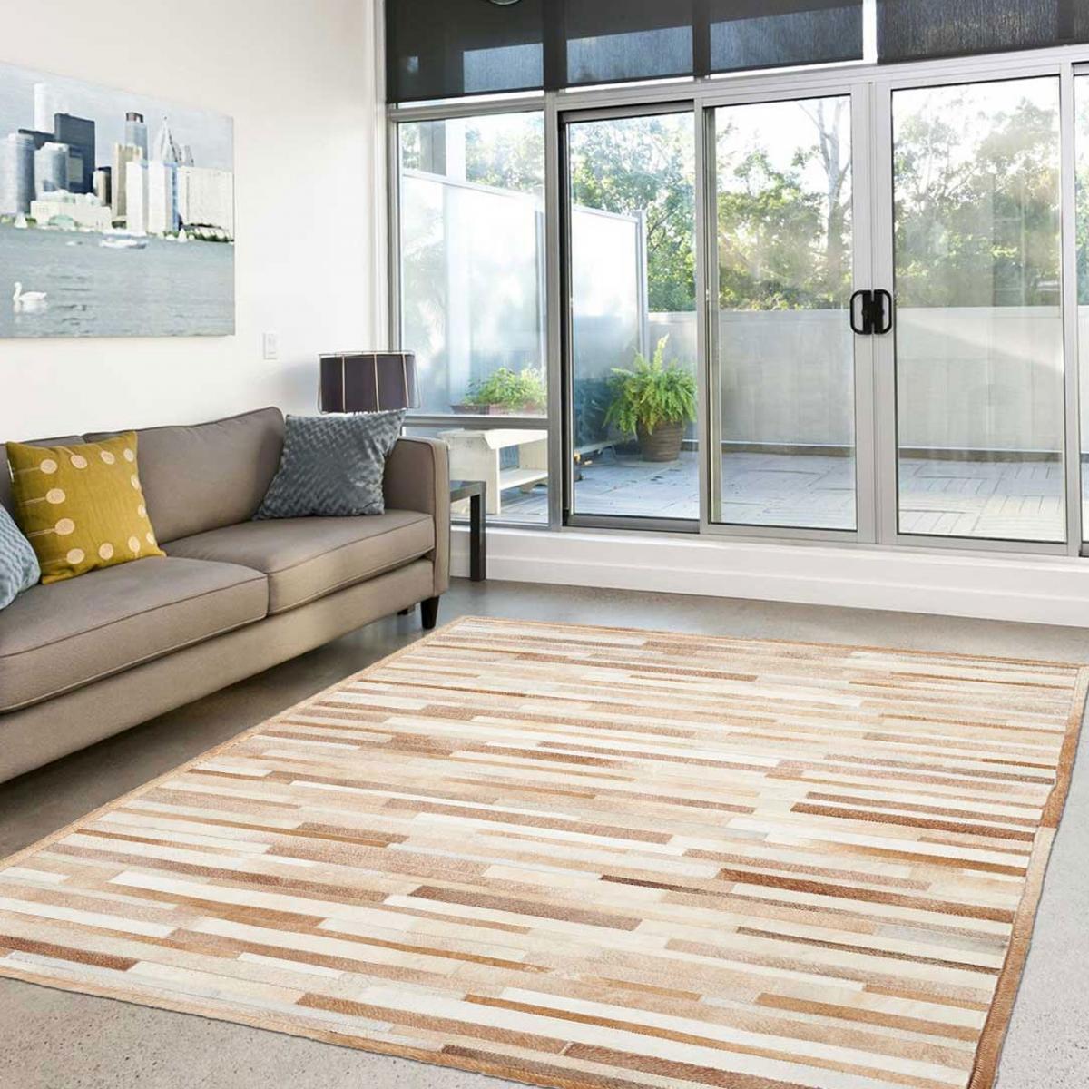 Tapis peau de vache kilim fait main