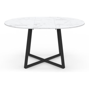 Table à manger ronde extensible Sana Ø110-150cm effet marbre