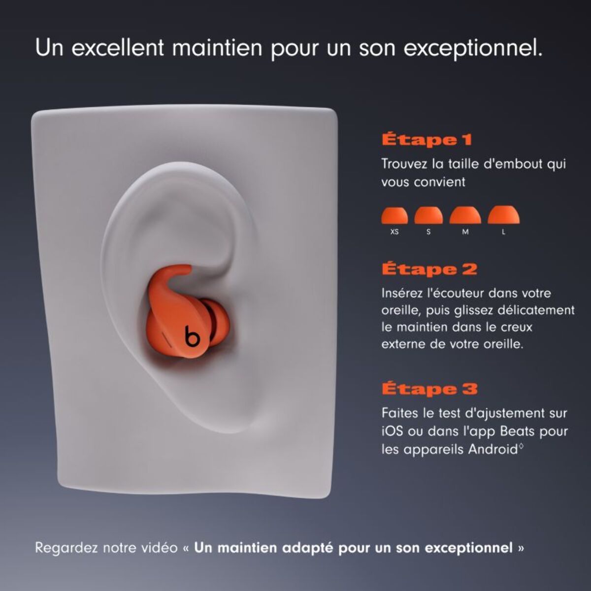 Ecouteurs sport BEATS Powerbeats Fit Gris