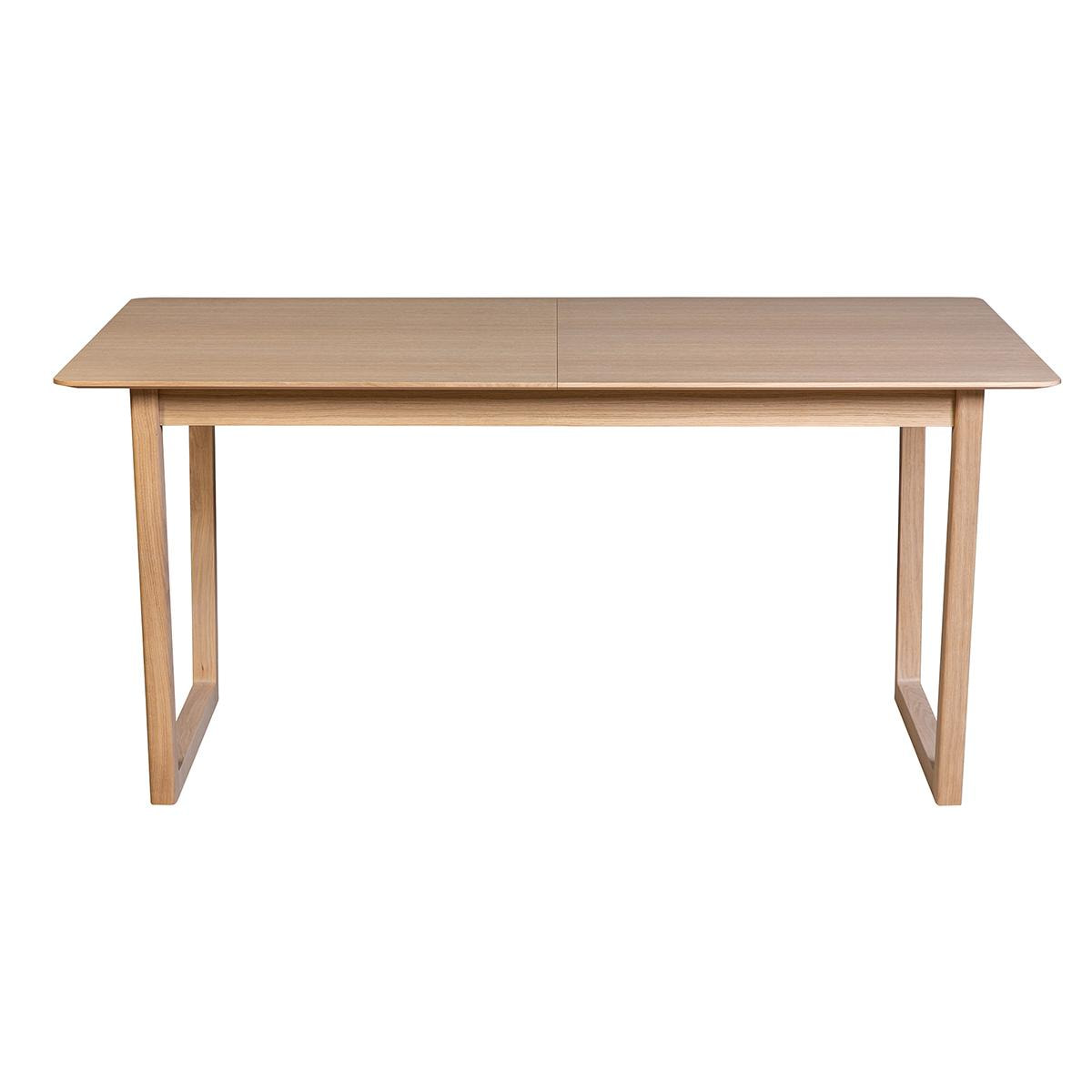 Table extensible rallonges intégrées rectangulaire bois clair chêne L160-240 cm LAHO
