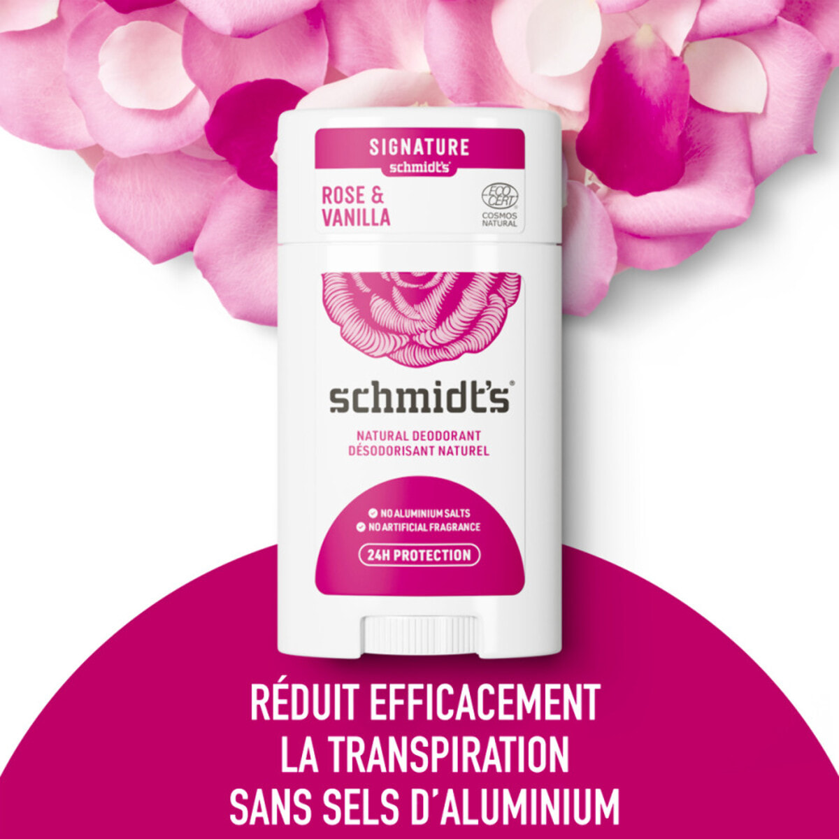 Pack de 3 - Schmidt's Déodorant Stick Rose & Vanille 75g